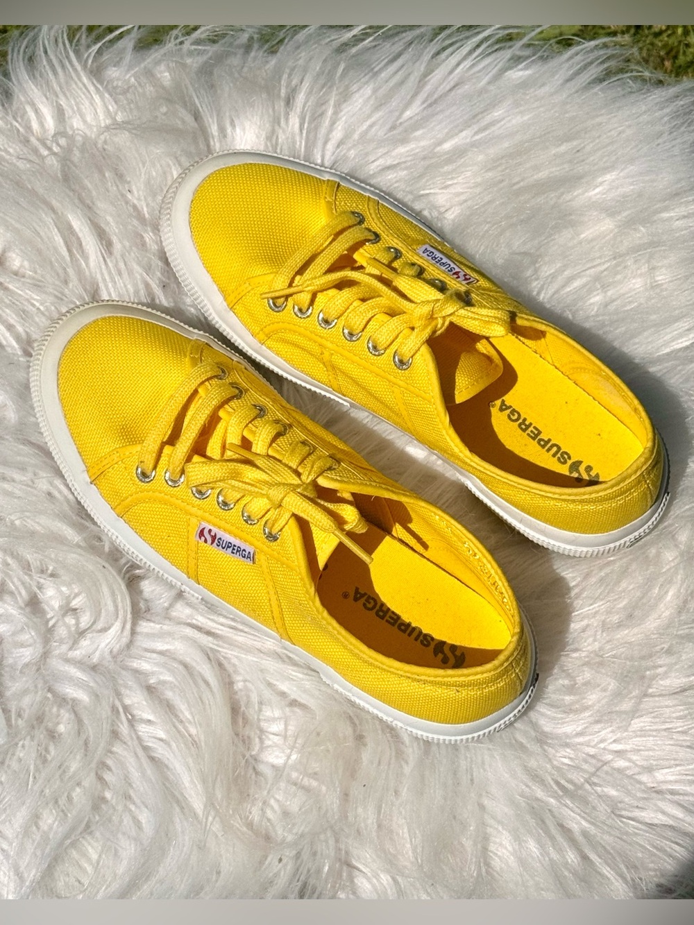 Superga Yellow Low-Top Canvas Sneakers
